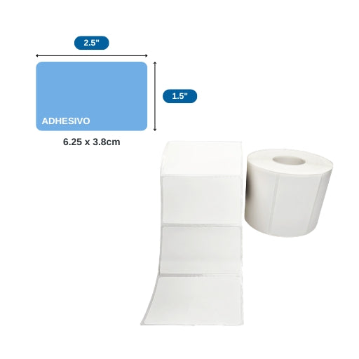 2.5″ × 1.5″ x 1000 ETIQ. x 1COL, TUCO 1″(62.5 MM X 38 MM)
